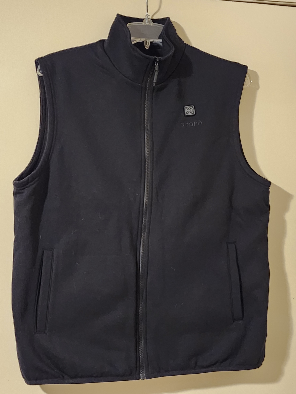 Men's Black Heated "No Battery" Zip-Front Fleece Vest Size XL